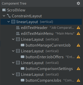 Android Studio Component Tree