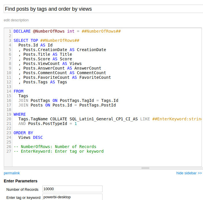 PowerBI and Azure with StackOverflow