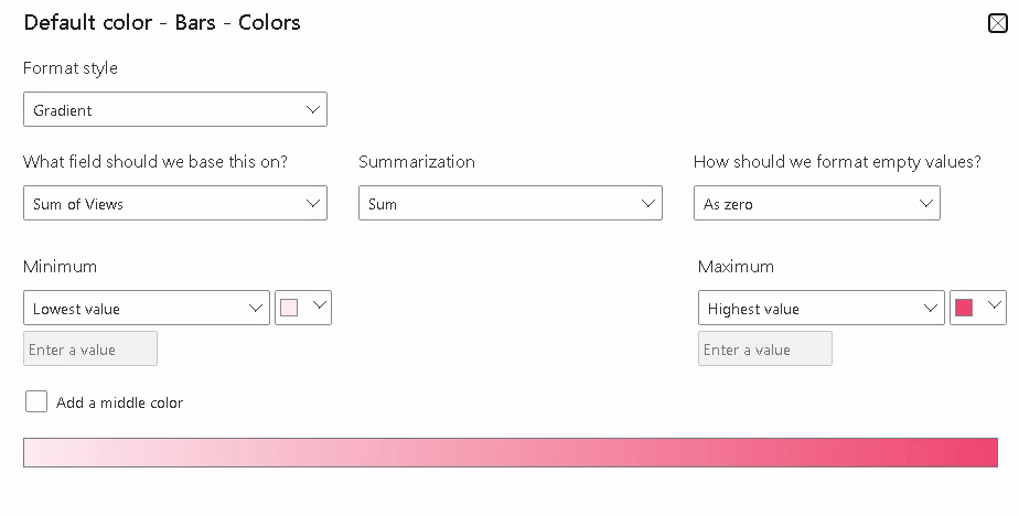 Power BI Design Visual Stacked Bar Chart Conditional Formatting