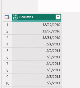 PowerQuery Date Table Column