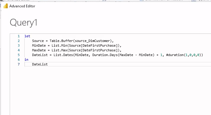 PowerBI PowerQuery Create A Dimension Date Table In M | Tom Ordonez